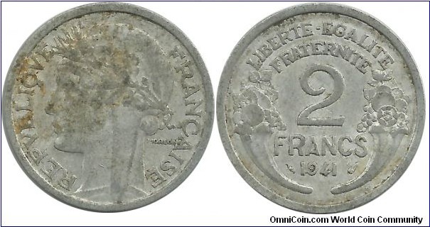 France 2 Francs 1941