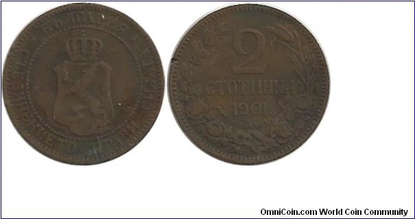 Bulgaria 2 Stotinki 1901