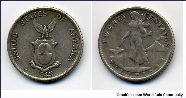 1945D 5 Centavos