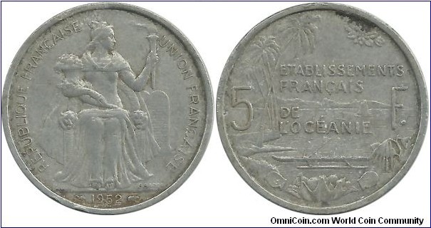 FrenchOceania 5 Francs 1952