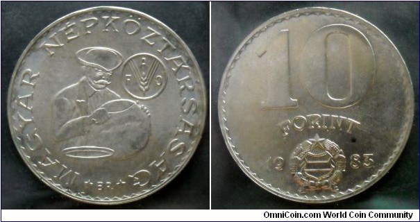 Hungary 10 forint.
1983, F.A.O. issue.