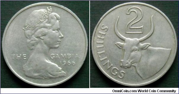 The Gambia 2 shillings.
1966