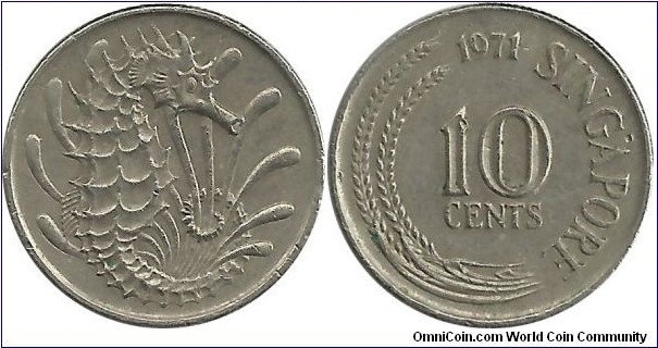 Singapore 10 Cents 1971
