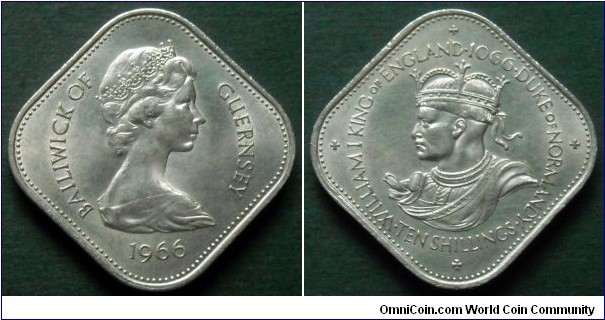 Guernsey 10 shillings.
1966, 900th Anniversary of Norman Conquest.