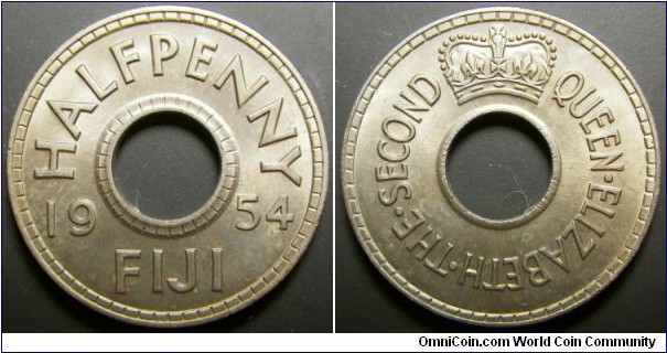 Fiji 1954 half penny. Nice condition. 