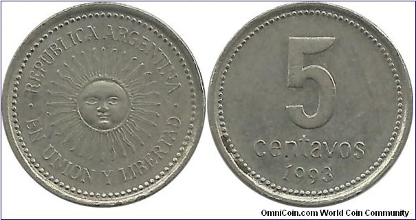 Argentina 5 Centavos 1993