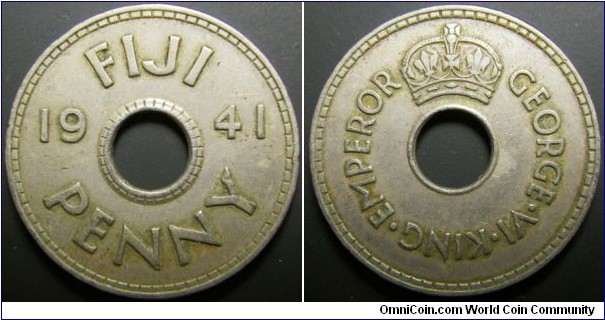 Fiji 1941 1 penny. 