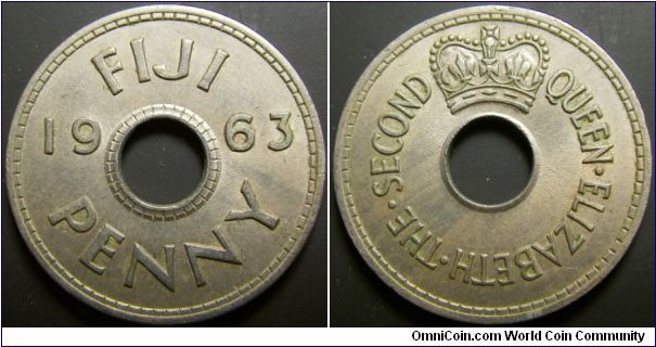 Fiji 1963 1 penny. 