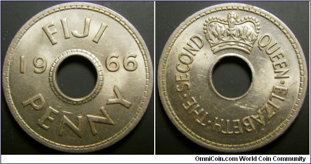 Fiji 1966 1 penny. 