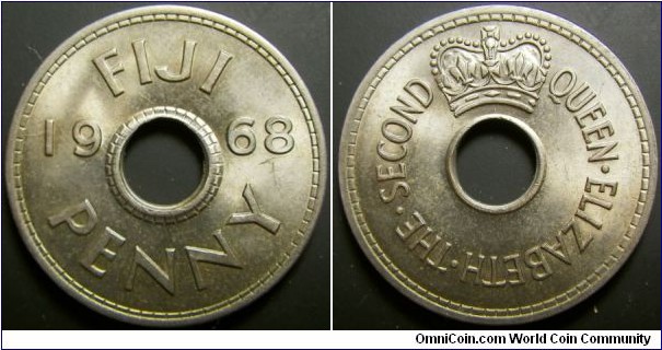 Fiji 1968 1 penny. 