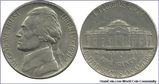 USA 5 Cents 1971D