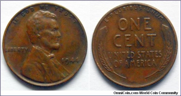 Lincoln wheat cent.
1944