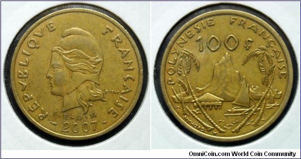 French Polynesia
100 francs.
2007 (I.E.O.M)