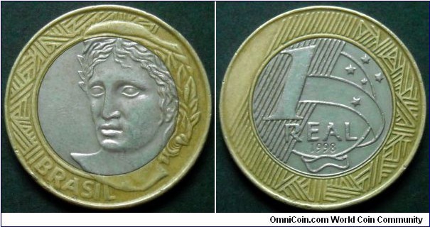 Brazil
1 real.
1998, Bimetal