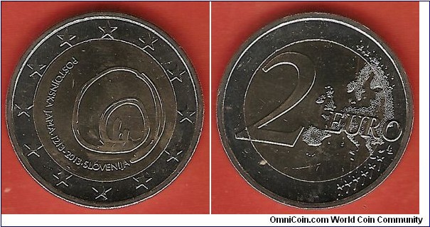 2 euro coins : Caves of Postonja