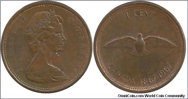 Canada 1 Cent 1967 - 100th Anniversary of Canada