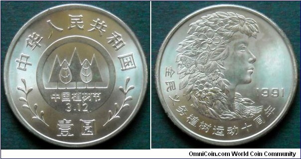 China 1 yuan.
1991, Planting Trees Festival (2)