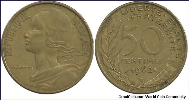 France 50 Centimes 1962