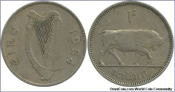 Ireland 1 Shilling 1954