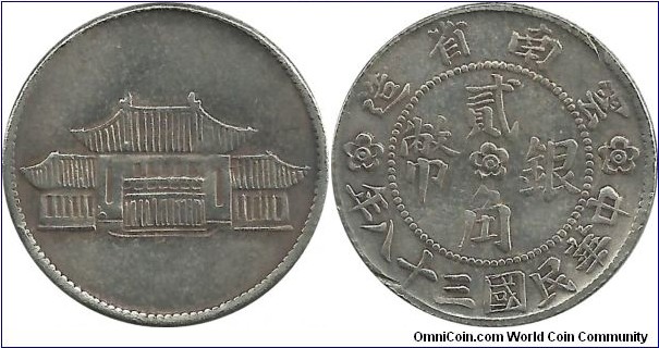 China-Yunnan 20 Cents 38(1949) - Replica