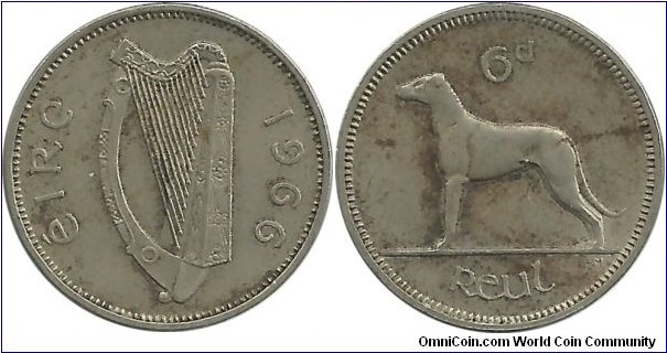 Ireland 6 Pence 1966