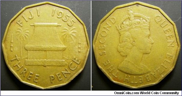 Fiji 1955 3 pence. 