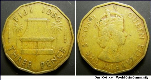 Fiji 1956 3 pence. 
