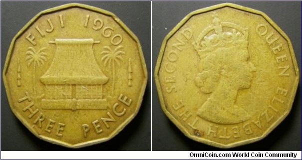 Fiji 1960 3 pence. 