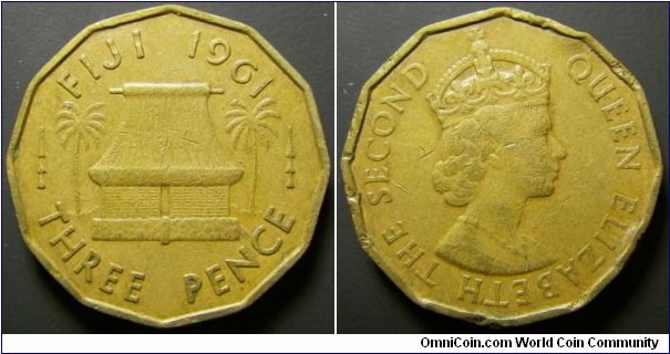Fiji 1961 3 pence. 