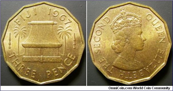 Fiji 1967 3 pence. 