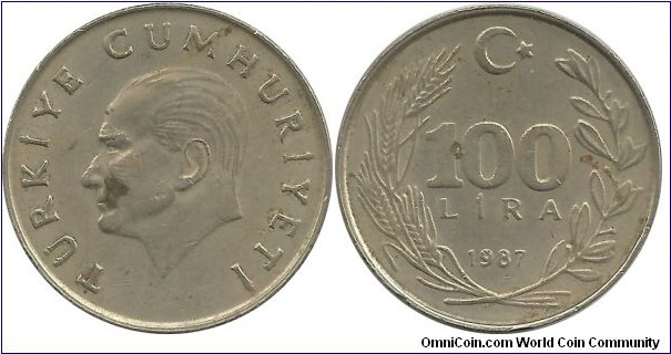 Turkey 100 Lira 1987