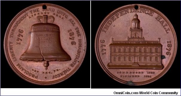 Liberty Bell / Independence Hall commemorative from 1876.