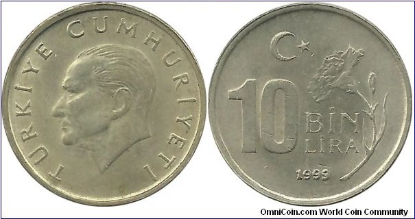 Turkey 10 Bin Lira 1999
