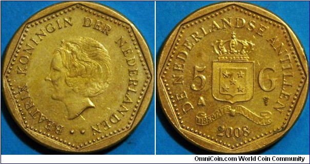 5 Gulden, same design as 1 G coin from same time period. 26 mm, Brass plated Steel
