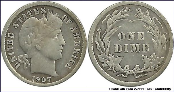 USA 10 Cents 1907