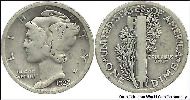 USA 10 Cents 1923