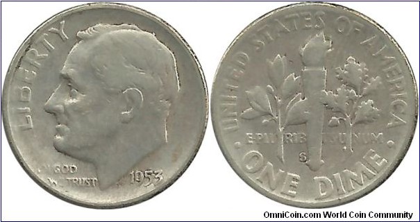 USA 10 Cents 1953S