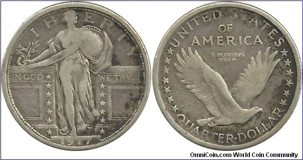 USA ¼ Dollar 1917