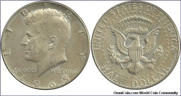 USA ½ Dollar 1965 (40% silver)