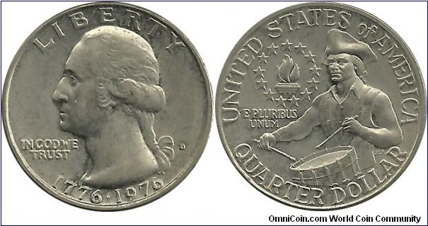 USA ¼ Dollar 1976D - United States Bicentennial 