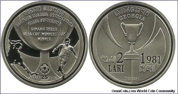 Georgia 2 Lari 2006 - 25th Ann. UEFA Cup Winner 1981
