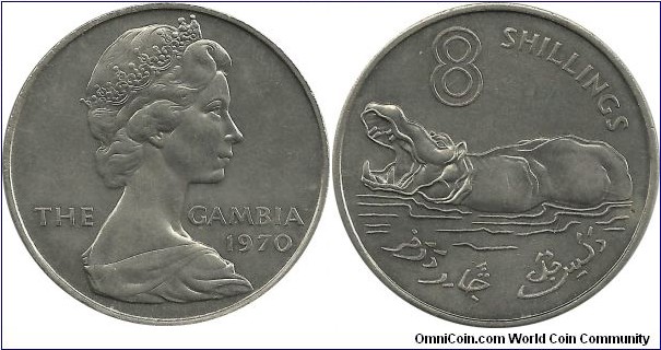 Gambia 8 Shillings 1970