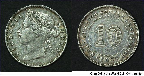 Queen Victoria 10cts silver. Mintage: 165,00 (Rare) EF