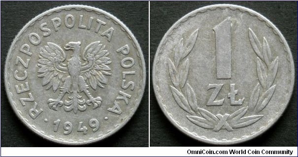 Poland 1 zloty.
1949, Al.