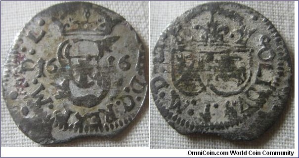 1616 Vilnius Solidus, with double clipped planchet