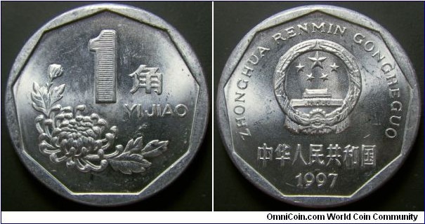 China 1997 1 jiao. 