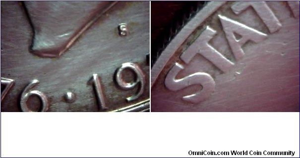 USA 1 Dollar 1976S - United States Bicentennial (Type 1) detail