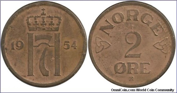 Norway 2 Ore 1954