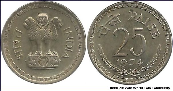 India-Republic 25 Paise 1974(B)