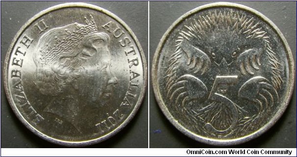 Australia 2011 5 cents. 